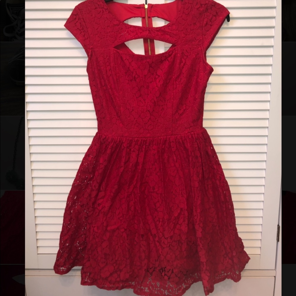 Red Lace Mini Dress